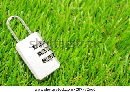 Silver key to dial up. Green background