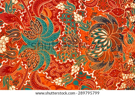 The beautiful of art Malaysian and Indonesian Batik Pattern  Royalty-Free Stock Photo #289795799
