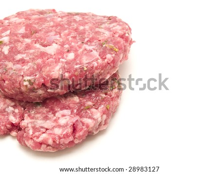 	 raw hamburger