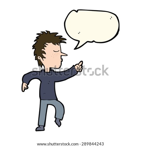cartoon man pointing with speech bubble