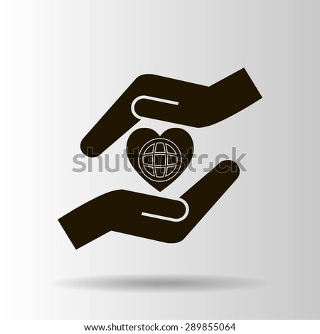 Vector hands protect the earth icon