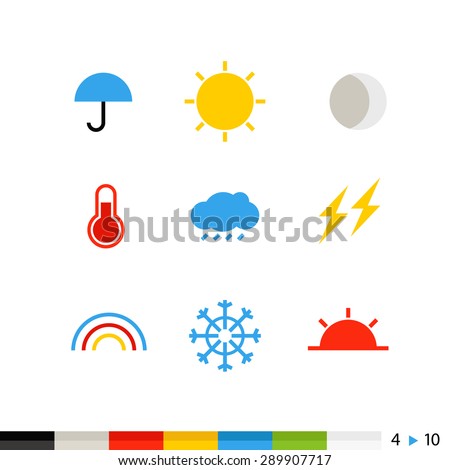Different flat design web and application interface icons collection. 
Set 4 of 10