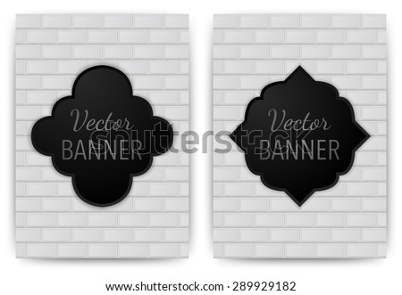 Vector illustration of a banner invitations. texture bricks.