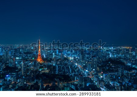 Tokyo Tower Cityscape at night May 2015