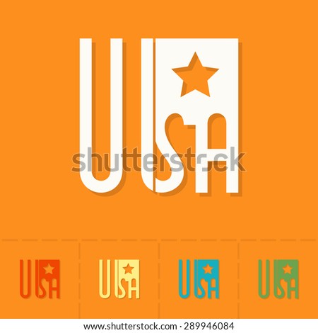 4th of July, Independence Day of the United States, Simple Flat Icon. Vector