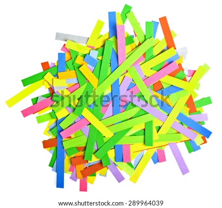 Paper strips in rainbow colors