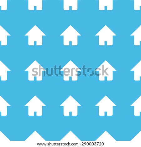 Image of house, repeated in straight lines on blue background