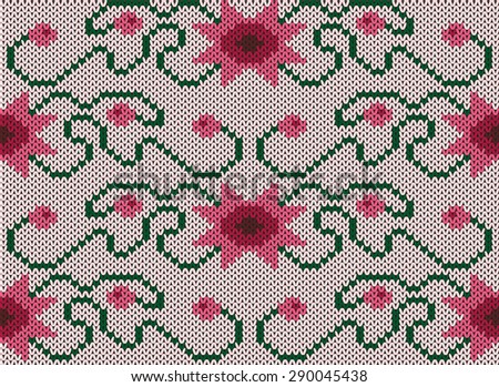 Knitted seamless pattern. Vector illustration