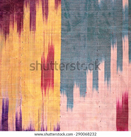 Silk more than 200 years old Colorful thai silk handcraft peruvian style surface close up More this  textiles peruvian stripe beautiful background tapestry detail pattern farabic fashionable. Royalty-Free Stock Photo #290068232