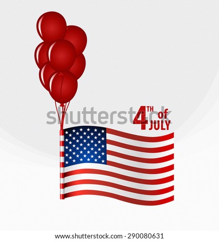 Happy independence day card United States of America. 4 th of July banner illustration design with american flag.