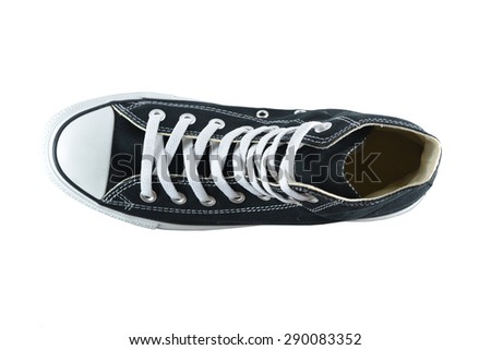 canvas shoes black on white background