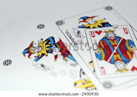 Cards on white background