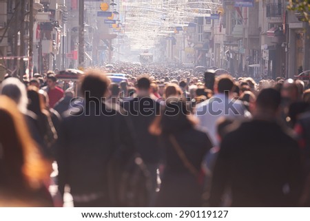 people crowd walking on busy street on daytime Royalty-Free Stock Photo #290119127
