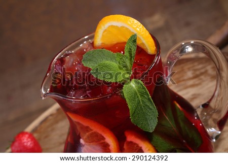 Wine from fruits and berries. Spanish sangria wine
