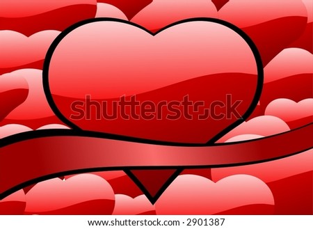 Valentine heart postcard