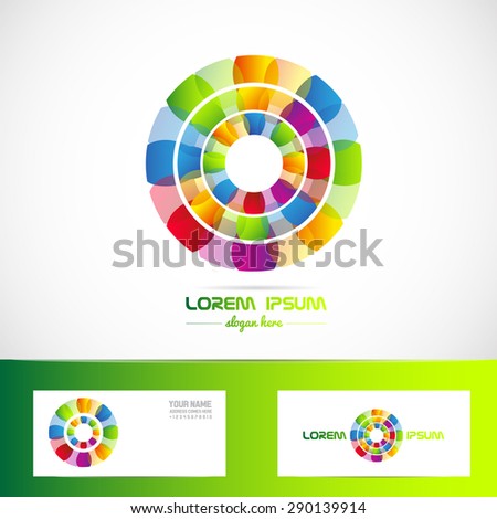 Vector company logo icon element template colors flower business