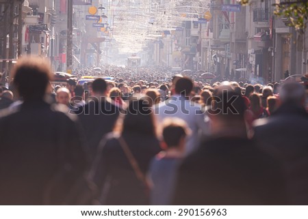 people crowd walking on busy street on daytime Royalty-Free Stock Photo #290156963