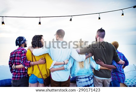 Friends Friendship Group Hug Relationship Concept Royalty-Free Stock Photo #290171423