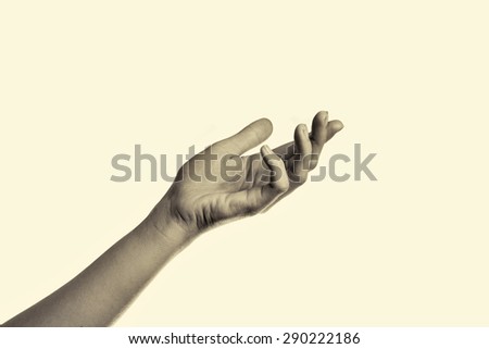 Woman's hand pointing up