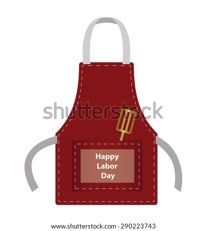 Vector of apron with Happy labor day logo 