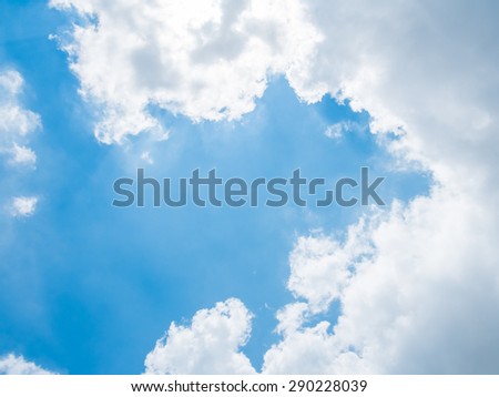 Cloud on Blue Sky Background and have space for insert text