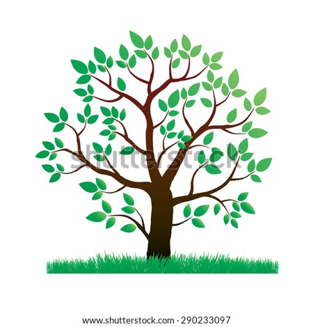 Illustration of Color Tree and Grass