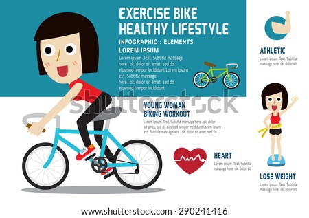A young girl riding a bicycle to exercise.
modern design flat icon for healthcare.
isolated on white and blue background.
graphic vector illustration.
medical concept.