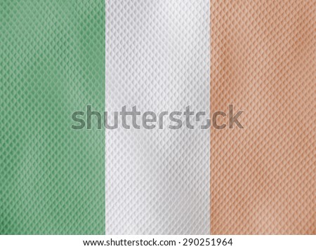 The flag Ireland pattern on fabric mesh