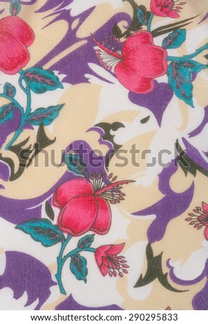 textile, flowers on a pale background, textural close-up