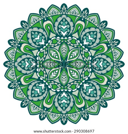 Mandala, tribal ethnic ornament, vector islamic arabic indian pattern.