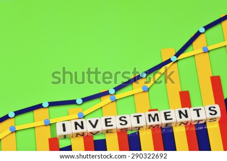 Business Term with Climbing Chart / Graph - Investments
