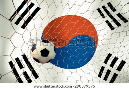 South Korea soccer ball  vintage color