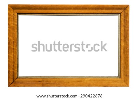 Wooden picture frame isolated with inner and outer clip paths