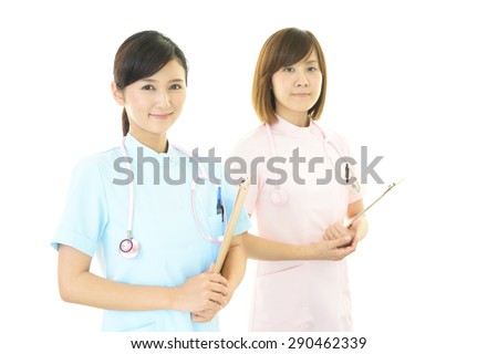 Smiling female nurses