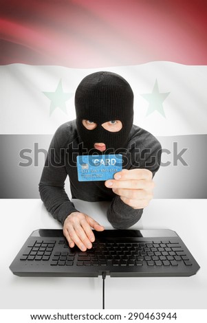 Cybercrime concept with flag on background - Syria