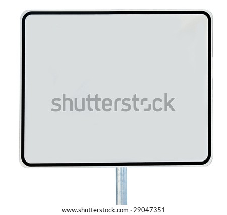 A blank road sign isolated on white.