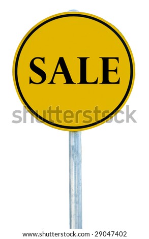 A sale sign isolated on white