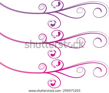 Calligraphic decorative elements with line
