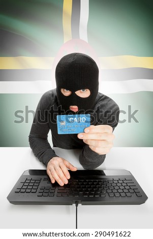 Cybercrime concept with flag on background - Dominica