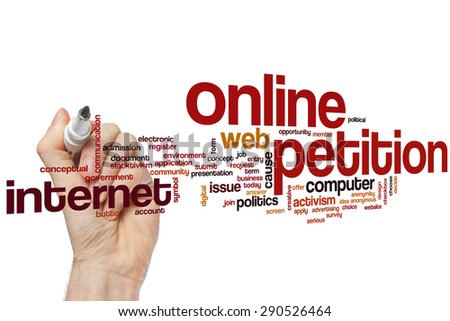 Online petition word cloud concept