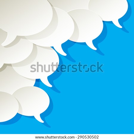 chat speech bubbles ellipse vector white in the corner on a blue background Royalty-Free Stock Photo #290530502
