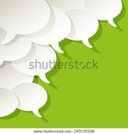 chat speech bubbles ellipse vector white in the corner on a green background Royalty-Free Stock Photo #290530508