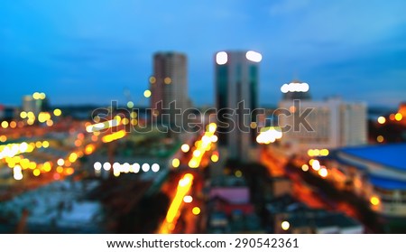 Blur image of Johor Bahru citycenter in Johor, Malaysia