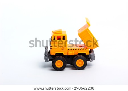Toy Dump Truck on white background