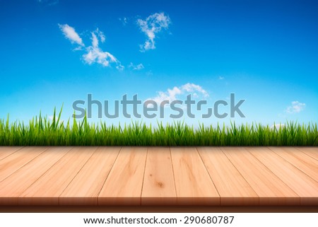 Abstract nature background with wooden floor