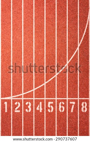 Running track texture with lane numbers Royalty-Free Stock Photo #290737607