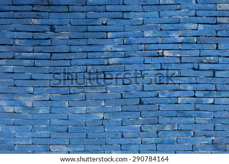 Background of old vintage brick wall, Blue