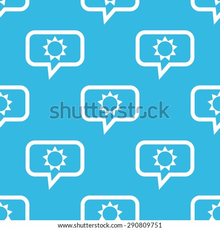 Image of sun in chat bubble, repeated on blue background