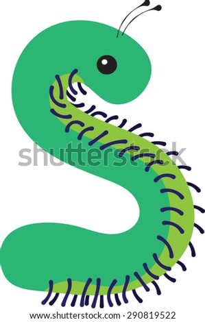 Green Caterpillar - Vector Illustration 