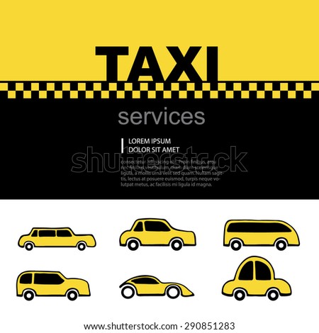 vector background with taxi service cars